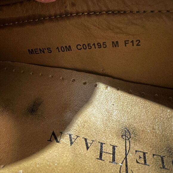 Cole Haan Moc Toe Loafers Mens 10 M Cognac Brown Leather Slip On Casual Dress - Picture 11 of 11